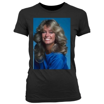 Farrah Fawcett Women's Junior Cut Crewneck T-Shirt