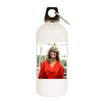 Farrah Fawcett White Water Bottle With Carabiner