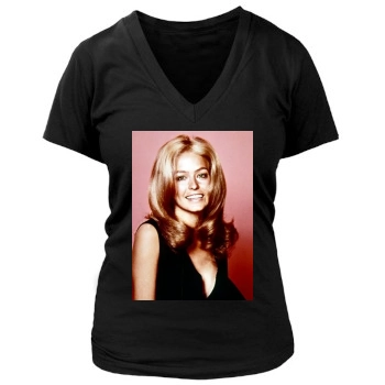 Farrah Fawcett Women's Deep V-Neck TShirt