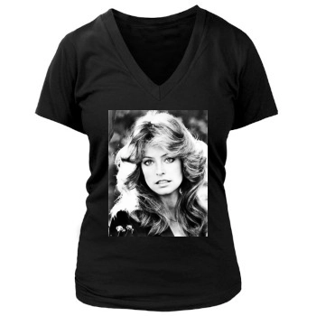 Farrah Fawcett Women's Deep V-Neck TShirt