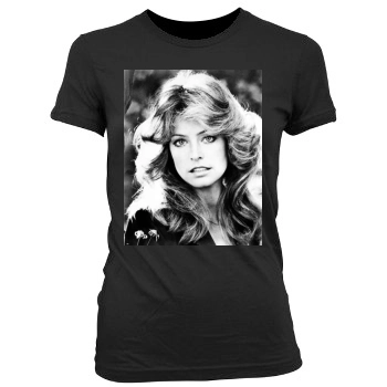 Farrah Fawcett Women's Junior Cut Crewneck T-Shirt