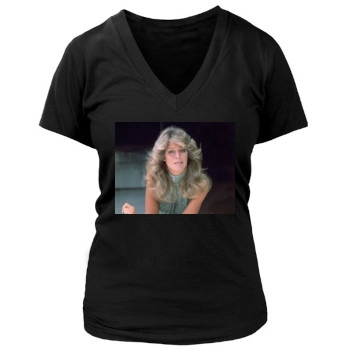 Farrah Fawcett Women's Deep V-Neck TShirt