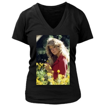 Farrah Fawcett Women's Deep V-Neck TShirt