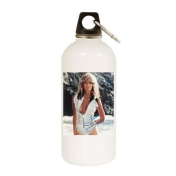 Farrah Fawcett White Water Bottle With Carabiner