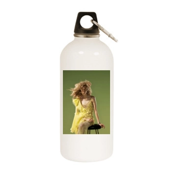 Hedvig Palm White Water Bottle With Carabiner