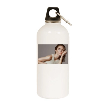 Hilary Rhoda White Water Bottle With Carabiner