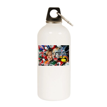 Shawn Johnson White Water Bottle With Carabiner