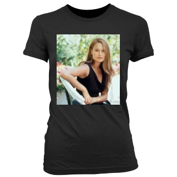 Tia Carrere Women's Junior Cut Crewneck T-Shirt