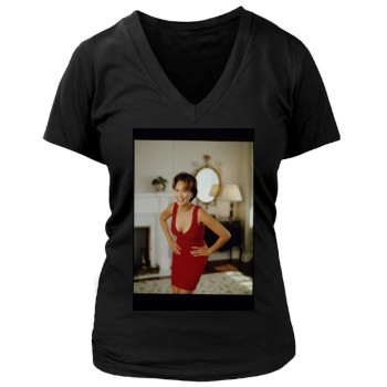 Tia Carrere Women's Deep V-Neck TShirt