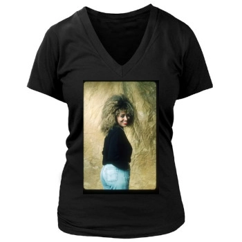 Tina Turner Women's Deep V-Neck TShirt