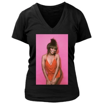 Tina Turner Women's Deep V-Neck TShirt