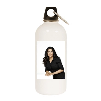 Salma Hayek White Water Bottle With Carabiner