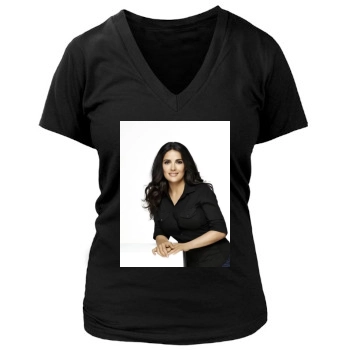 Salma Hayek Women's Deep V-Neck TShirt