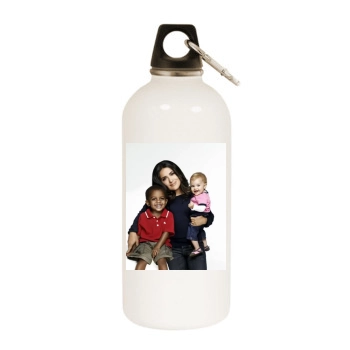 Salma Hayek White Water Bottle With Carabiner