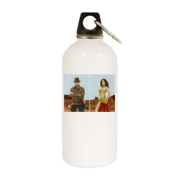 Salma Hayek White Water Bottle With Carabiner