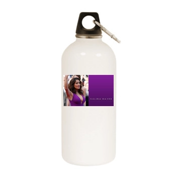 Salma Hayek White Water Bottle With Carabiner