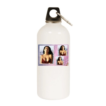 Salma Hayek White Water Bottle With Carabiner