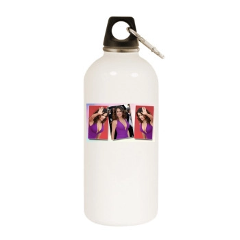 Salma Hayek White Water Bottle With Carabiner