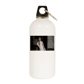 Salma Hayek White Water Bottle With Carabiner