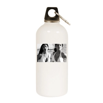 Salma Hayek White Water Bottle With Carabiner