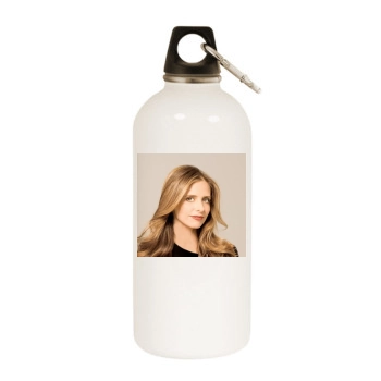 Sarah Michelle Gellar White Water Bottle With Carabiner