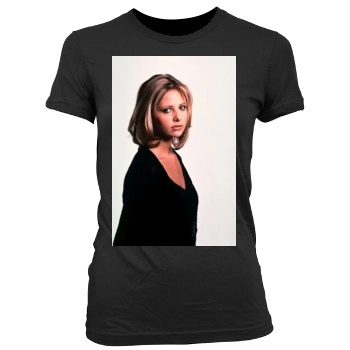 Sarah Michelle Gellar Women's Junior Cut Crewneck T-Shirt