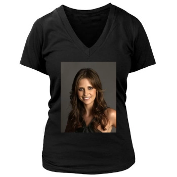 Sarah Michelle Gellar Women's Deep V-Neck TShirt