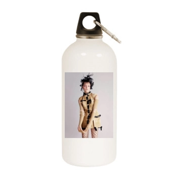 Sasha Pivovarova White Water Bottle With Carabiner