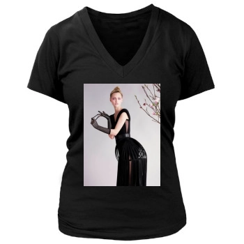 Sasha Pivovarova Women's Deep V-Neck TShirt