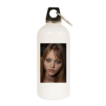 Sasha Pivovarova White Water Bottle With Carabiner