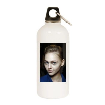 Sasha Pivovarova White Water Bottle With Carabiner