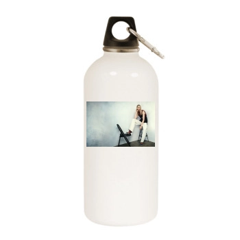 Sasha Pivovarova White Water Bottle With Carabiner