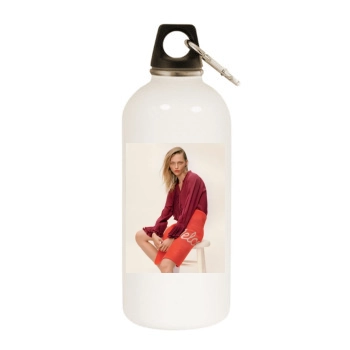 Sasha Pivovarova White Water Bottle With Carabiner