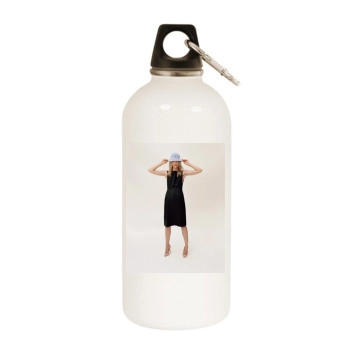 Sasha Pivovarova White Water Bottle With Carabiner