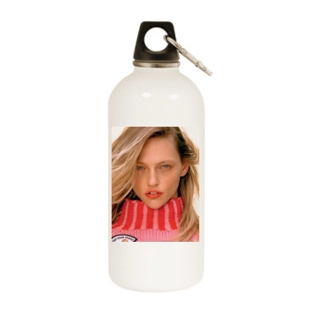 Sasha Pivovarova White Water Bottle With Carabiner