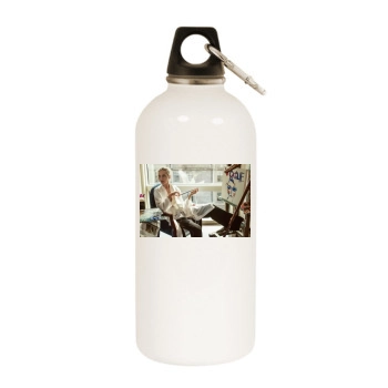 Sasha Pivovarova White Water Bottle With Carabiner