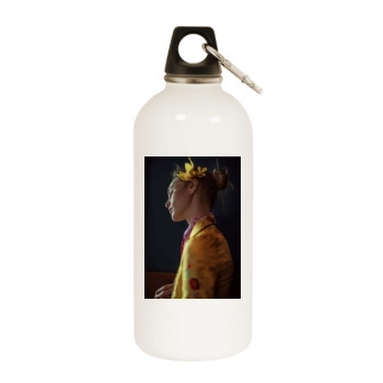 Sasha Pivovarova White Water Bottle With Carabiner