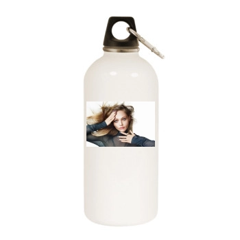 Sasha Pivovarova White Water Bottle With Carabiner