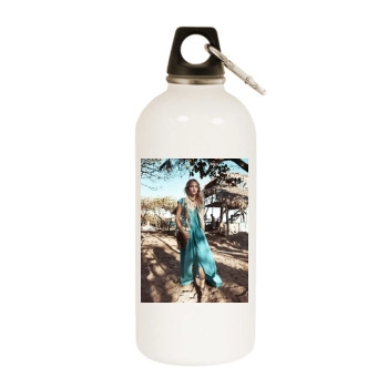 Sasha Pivovarova White Water Bottle With Carabiner