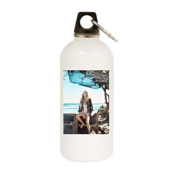 Sasha Pivovarova White Water Bottle With Carabiner