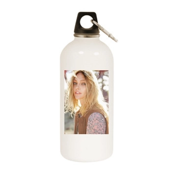 Sasha Pivovarova White Water Bottle With Carabiner