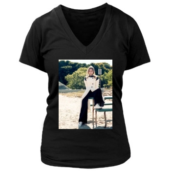 Sasha Pivovarova Women's Deep V-Neck TShirt