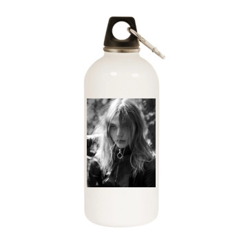 Sasha Pivovarova White Water Bottle With Carabiner