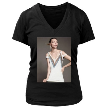 Sasha Pivovarova Women's Deep V-Neck TShirt