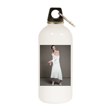 Sasha Pivovarova White Water Bottle With Carabiner