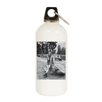 Sasha Pivovarova White Water Bottle With Carabiner