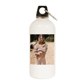 Sasha Pivovarova White Water Bottle With Carabiner