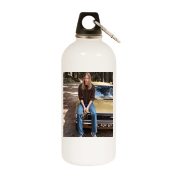 Sasha Pivovarova White Water Bottle With Carabiner