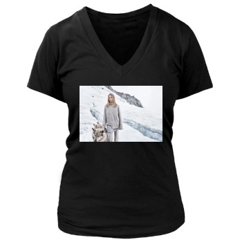 Sasha Pivovarova Women's Deep V-Neck TShirt