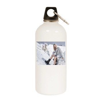 Sasha Pivovarova White Water Bottle With Carabiner